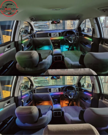 6 PCS RGB LED Ambient Car Interior Light Kit for Dashboard, Doors