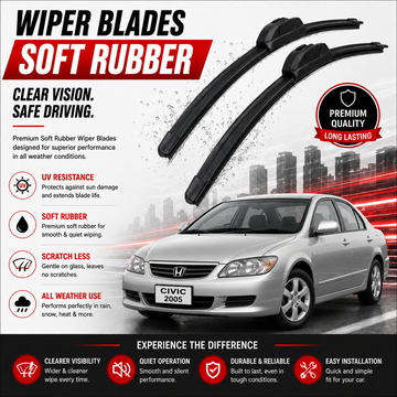 Honda Civic 2005 Premium Windshield Wiper Blade Set – Front Driver & Passenger
