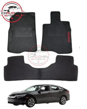 Honda Civic X 2016–2021 Latex Rubber Mats – All-Weather Floor Protection