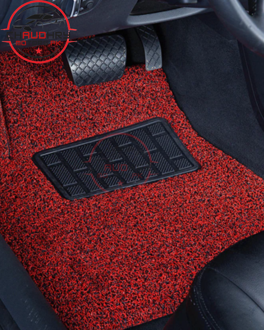 Universal Car Grass Floor Mats Red Premium Quality