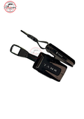 black leather metal key cover2