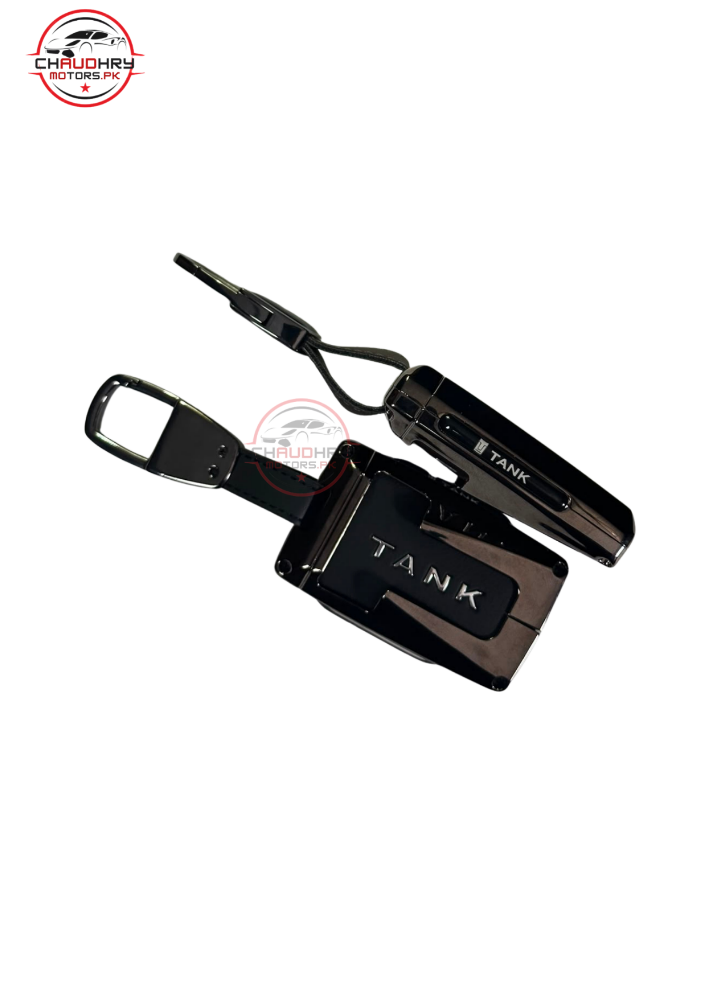 black leather metal key cover2
