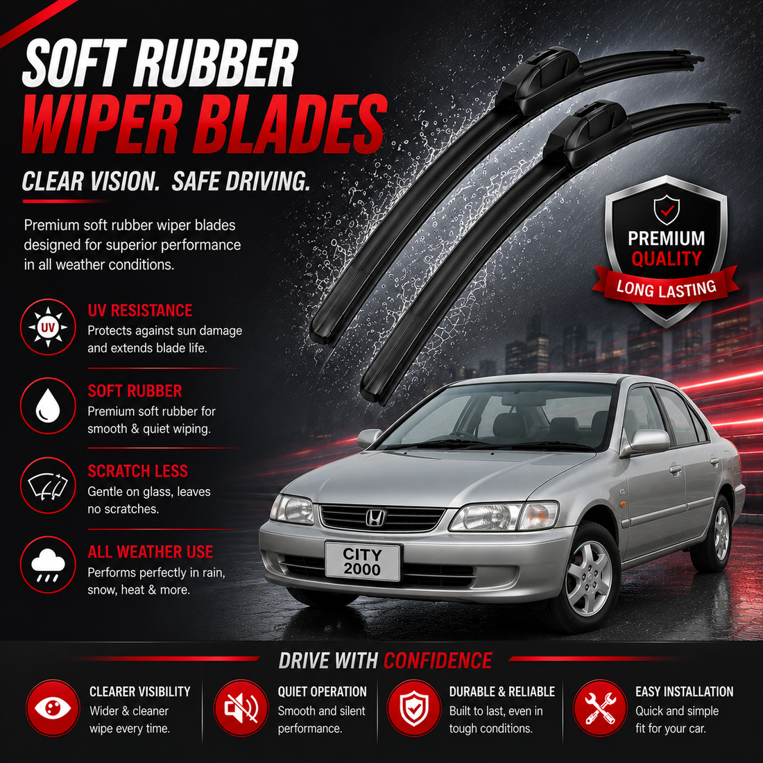 honda city 2000 wiper set
