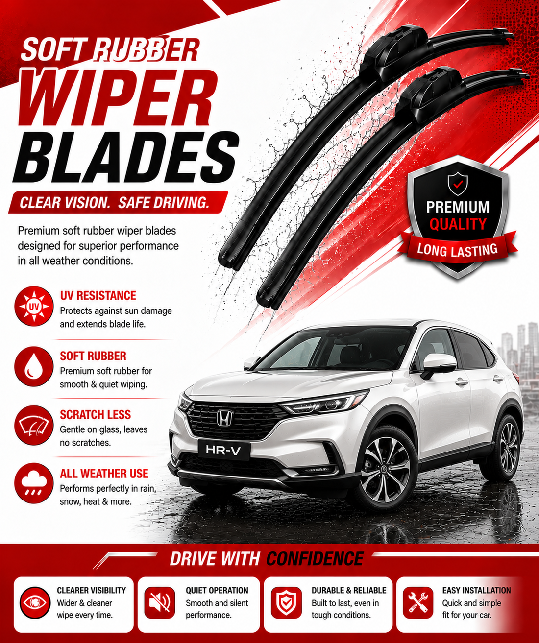 honda hrv wiper set