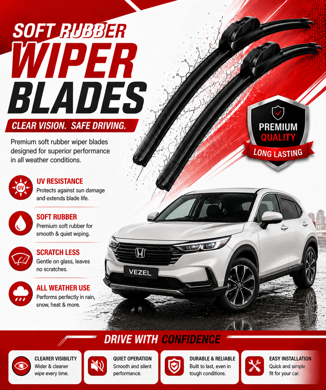 honda vezzel wiper set