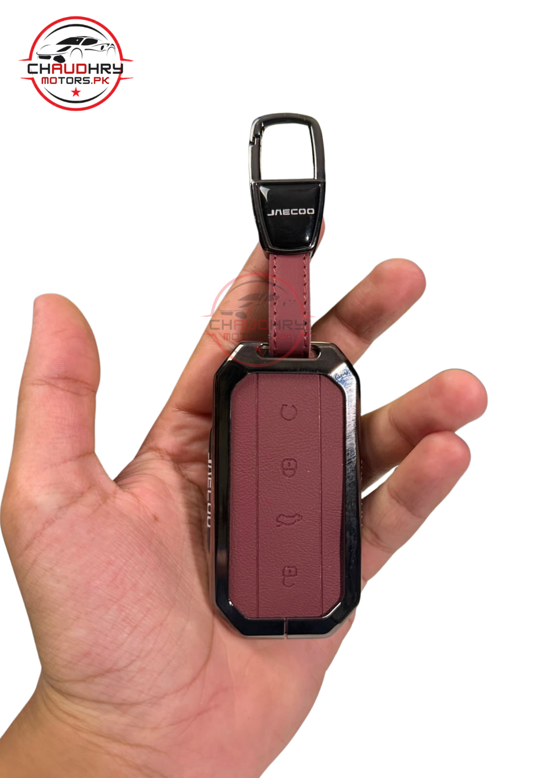 jaecoo j5 black leather metal key cover 1