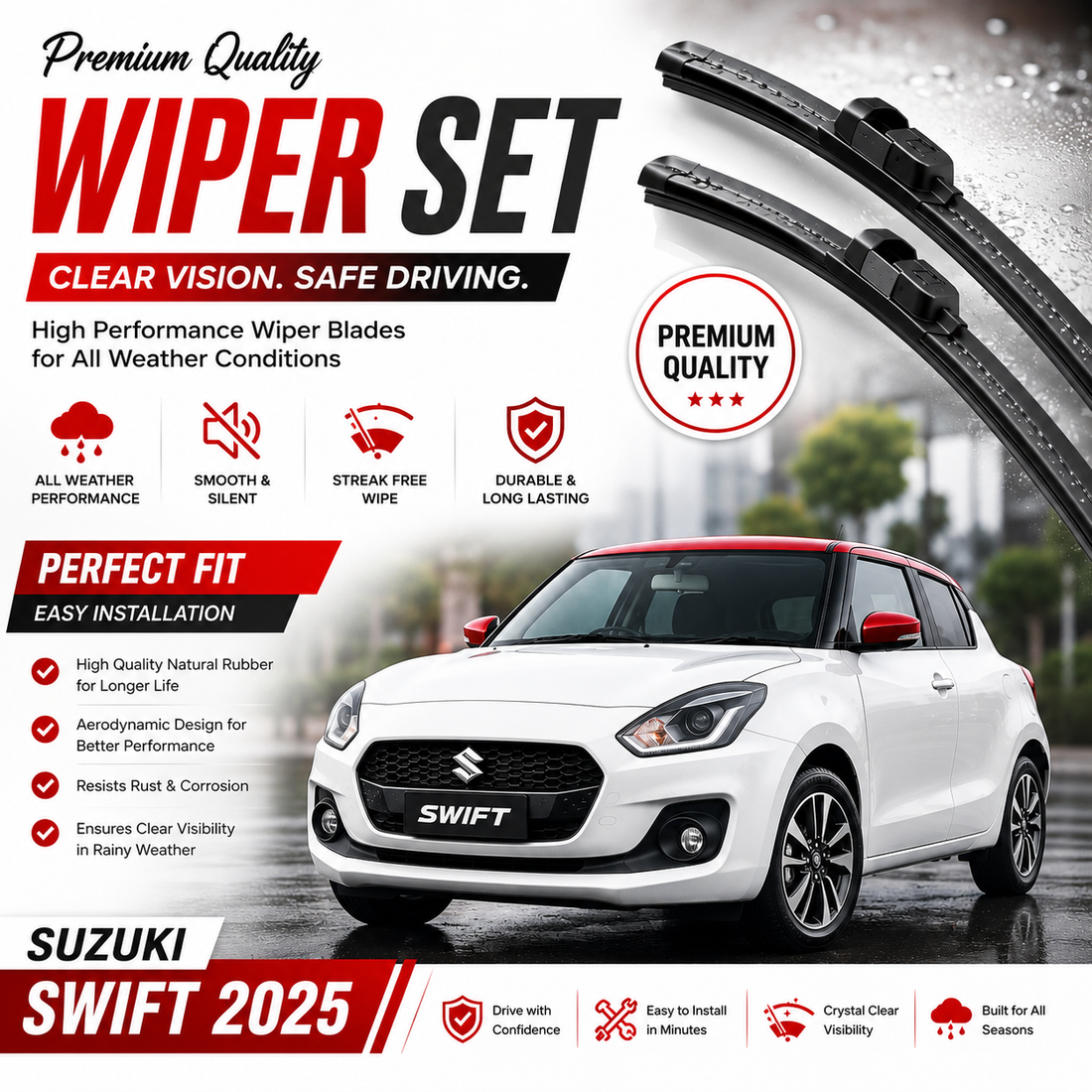 suzuki swift 2025 wiper set