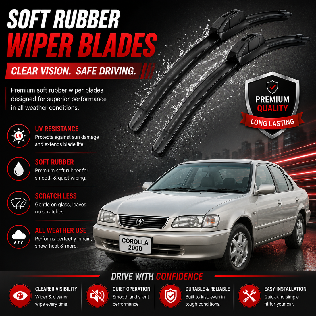 toyota corolla 2000 wiper set
