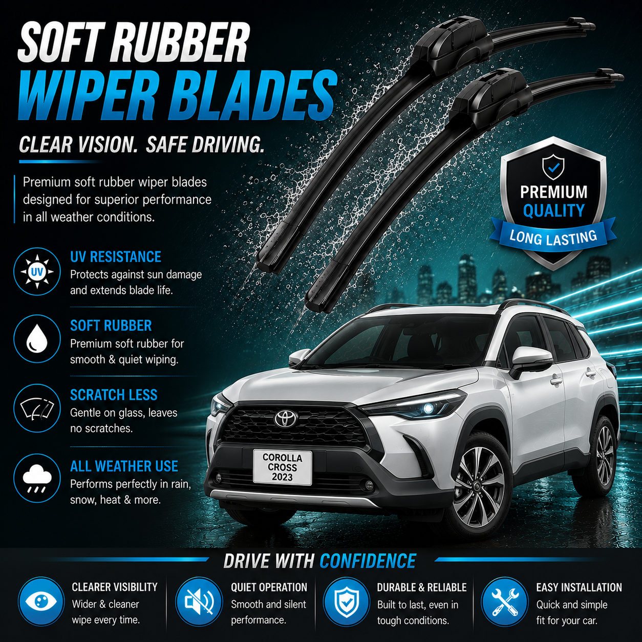 toyota cross wiper set