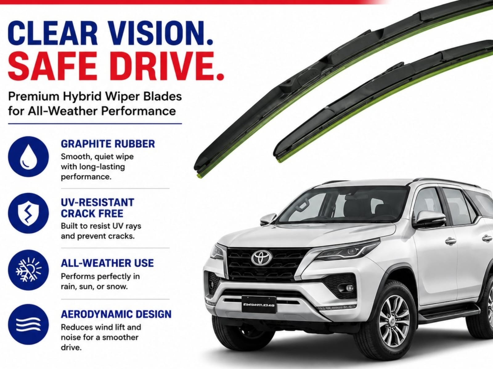 toyota fortuner wiper blade set